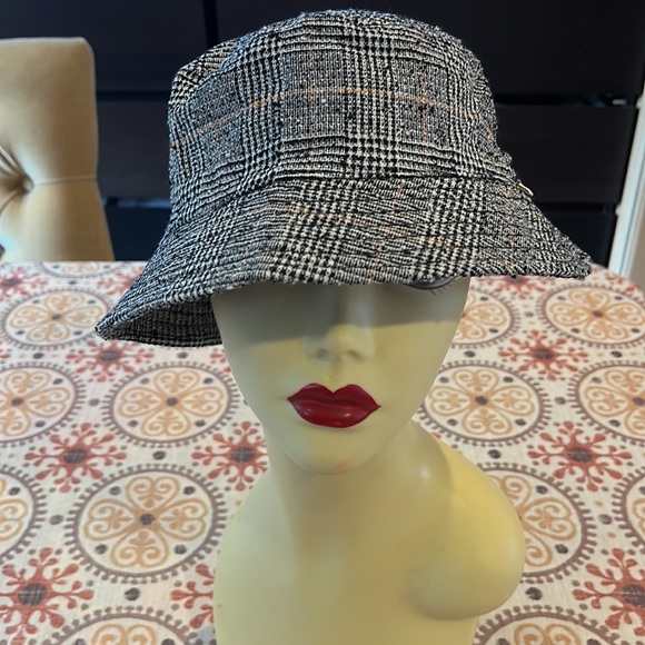 AIME LEON DORE LADIES BLACK WHITE ORANGE TWEED BUCKET HAT-L/XL - Picture 11 of 11